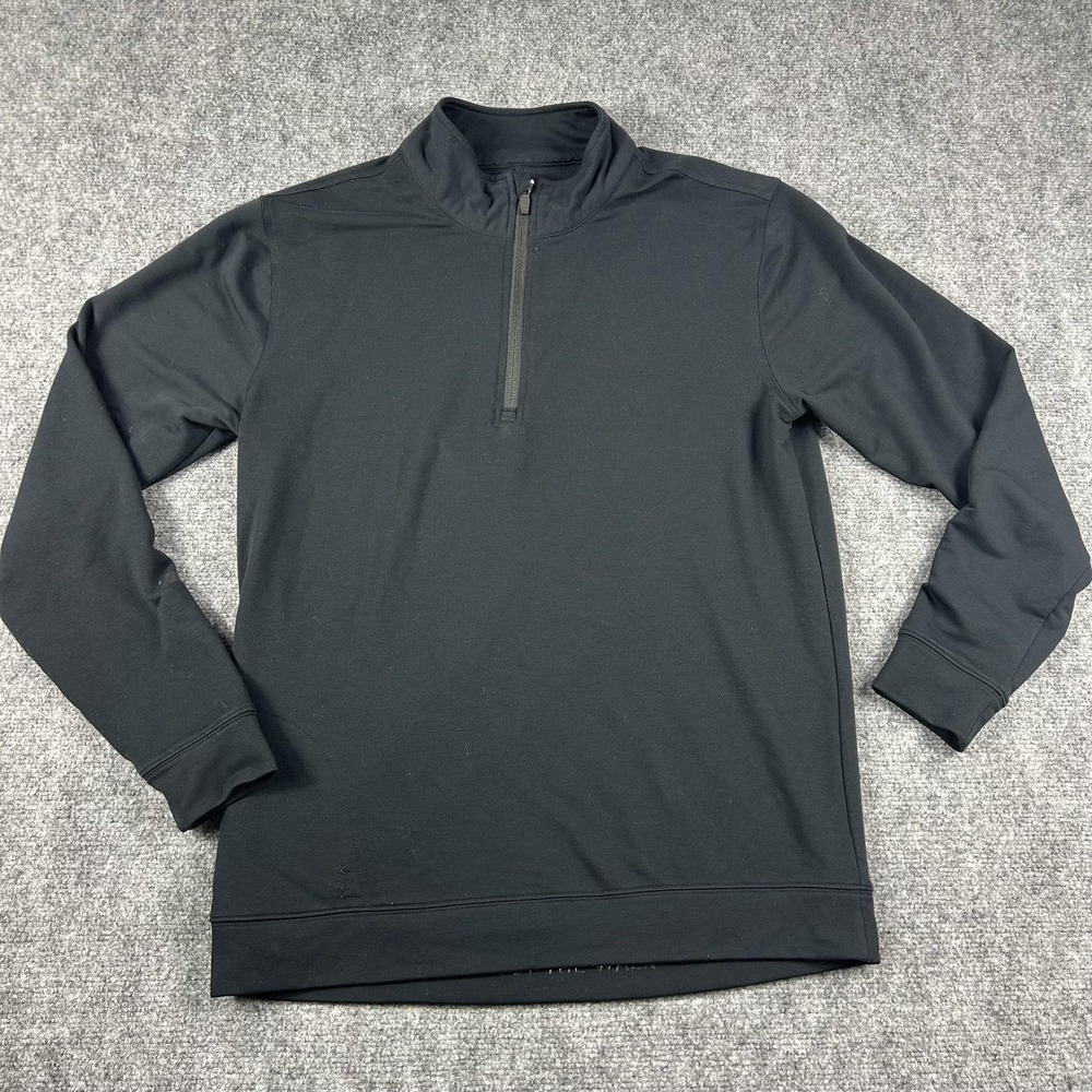 True Linkswear Sweater Mens Medium Black Quarter Zip‎ Pullover Athletic Golf